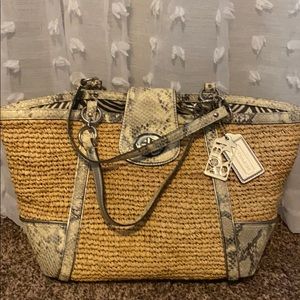 Coach Straw and reptile tote. Never used perfect